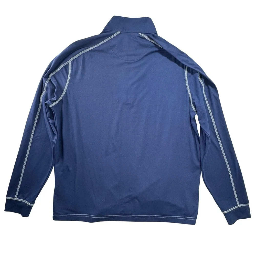 Callaway Quarter‎ Zip Pullover Mens Small Navy Blue Contrast Stitch Golf Shirt